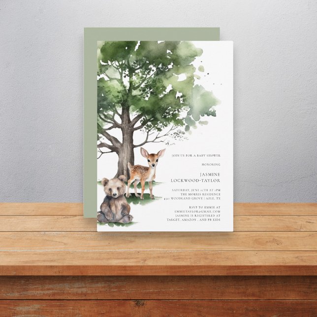 Woodland forest animals baby shower invitation (Creator Uploaded)