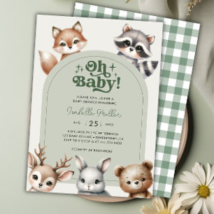Woodland Forest Animals Baby Shower Invitation