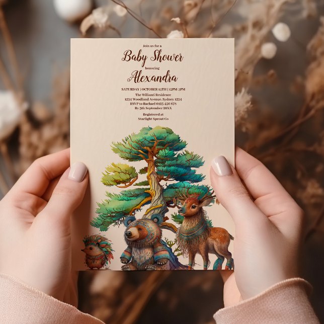 Woodland Forest Animals Baby Shower Invitation (Creator Uploaded)