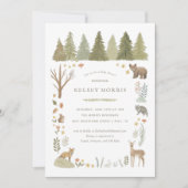 Woodland Forest Animals Baby Shower Invitation (Front)