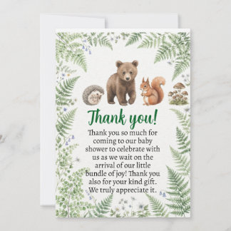 Woodland forest animals baby shower invitation