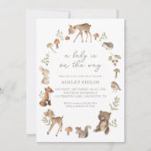 Woodland Forest Animals Baby Shower Invitation (Front)
