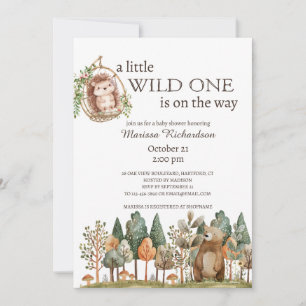 Woodland Forest Animals Baby Shower  Invitation
