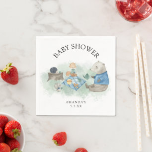 Woodland forest animals - baby shower napkins