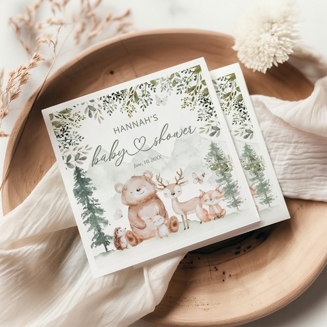 Woodland Forest Animals Baby Shower Napkins (Creator Uploaded)