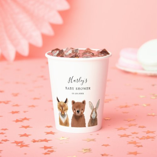 Woodland Forest Animals Baby Shower Paper Cups