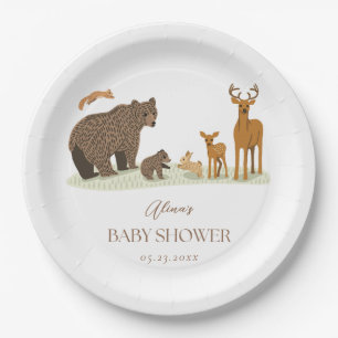Woodland Forest Animals Baby Shower Paper Plates