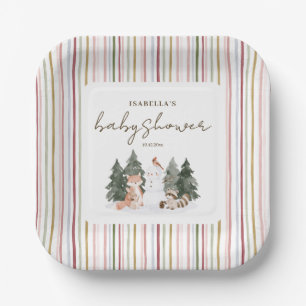 Woodland Forest Animals Baby Shower Paper Plates