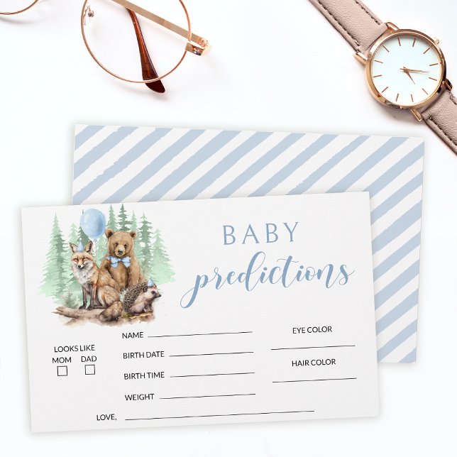 Woodland forest animals baby shower predictions stationery (Creator Uploaded)