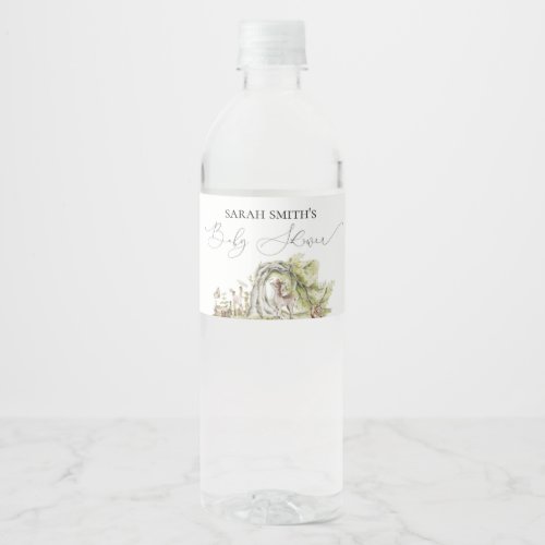 Woodland Forest Animals Baby Shower Water Bottle Label