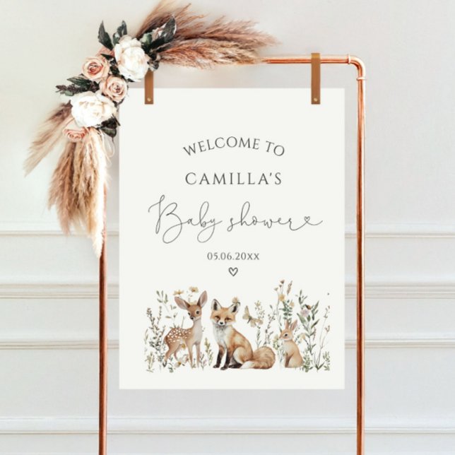 Woodland Forest Animals Baby Shower Welcome Foam Board (Creator Uploaded)