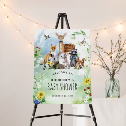 Woodland Forest Animals Baby Shower Welcome Foam Board