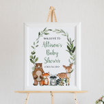 Woodland Forest Animals Baby Shower Welcome Sign at Zazzle