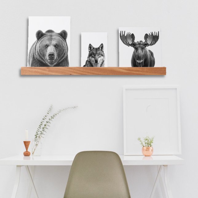 Woodland Forest Animals Bear Wolf Moose Picture Ledge (Creator Uploaded)