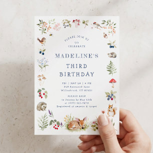 Woodland Forest Animals Birthday Invitation