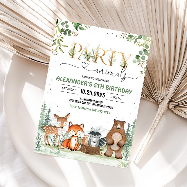 Woodland Forest Animals Birthday Invitation (Creator Uploaded)