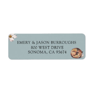 Woodland Forest Animals Blue Baby Shower Address Label