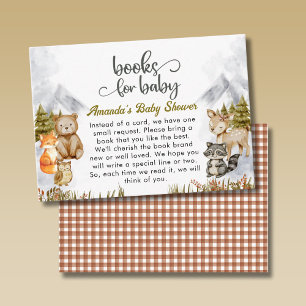 Woodland Forest Animals Books for Baby Shower Enclosure Card