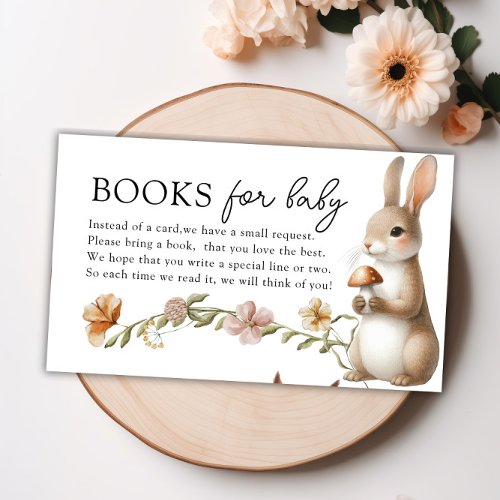 Woodland Forest Animals Books for Baby Shower Enclosure Card