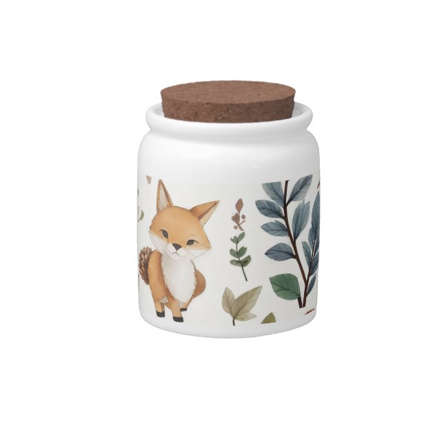 Woodland Forest Animals Candy Jar (Front)