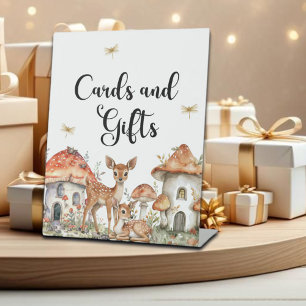 Woodland Forest Animals Cards and Gifts Pedestal Sign