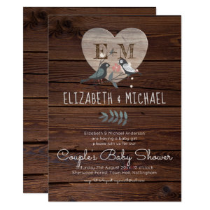Woodland Forest Animals Couples BABY SHOWER Invitation