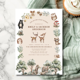 Woodland Forest Animals Couples Shower Baby Shower Invitation