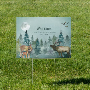 Woodland Forest Animals Custom Welcome Sign