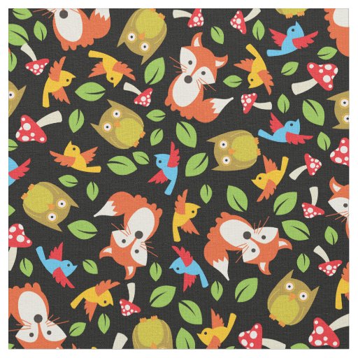 Woodland Forest Animals Cute Baby Nursery Kids Fabric