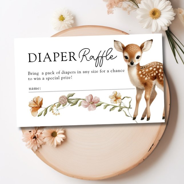 Woodland Forest Animals Diaper Raffle Baby Shower Enclosure Card (Woodland Forest Animals Diaper Raffle Baby Shower Enclosure Card)