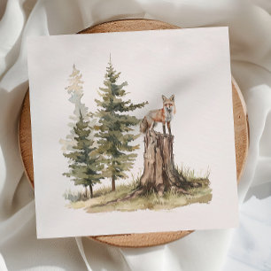 Woodland Forest Animals   Fox Baby Shower Napkins