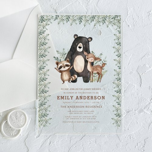 Woodland Neutral baby shower invitation