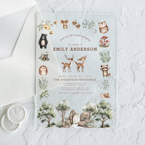 Woodland Neutral baby shower invitation