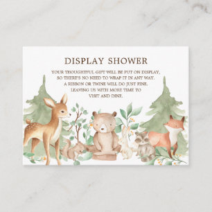 Woodland Forest Animals Gift Display Shower Enclosure Card