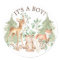 Woodland Forest Animals It' a Boy Favor Sticker