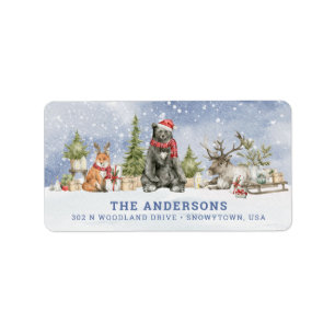 Woodland Forest Animals Label