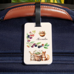 Woodland Forest Animals Luggage Tag