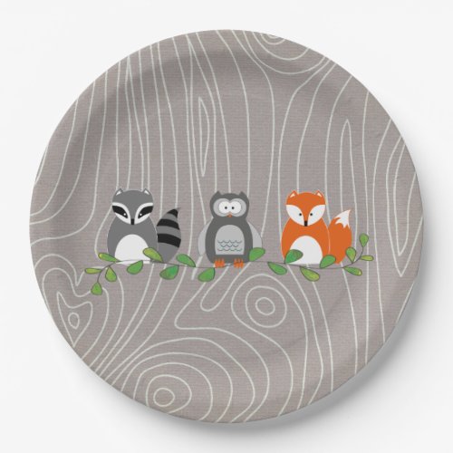 Woodland Forest Animals Paper Plate
