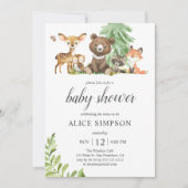 Woodland Forest Animals Rustic Baby Shower Invitation (Front)