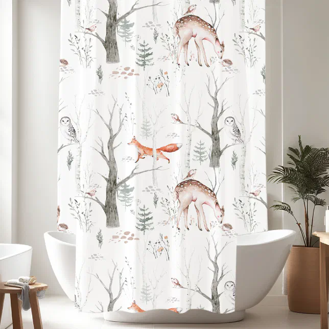 Woodland Forest Animals Shower Curtain Zazzle