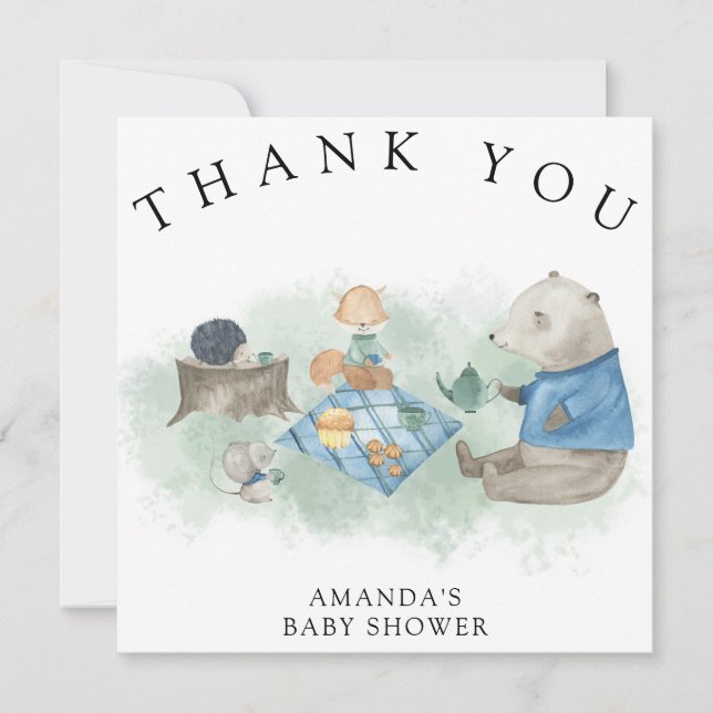 Woodland forest animals - Thank you  Card (Front)