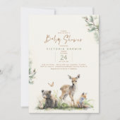 Woodland Forest Animals Unique Baby Shower Invitation (Front)