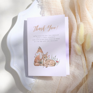 Woodland Forest Animals Vintage Baby Shower Thank You Card