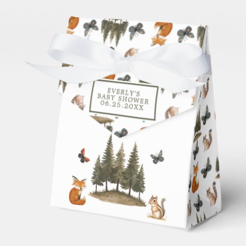 Woodland Forest Animals Watercolor Baby Shower Favor Boxes