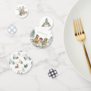 Woodland Forest Animals   Winter Birthday Party  Confetti