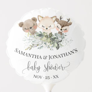 Woodland Forest Baby Animals Baby Shower Balloon