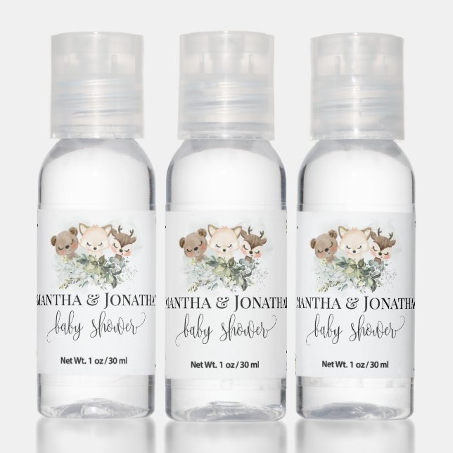 Woodland Forest Baby Animals Baby Shower Favor Hand Sanitizer (Set)