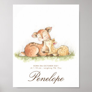 Woodland Forest baby name sign nursery art