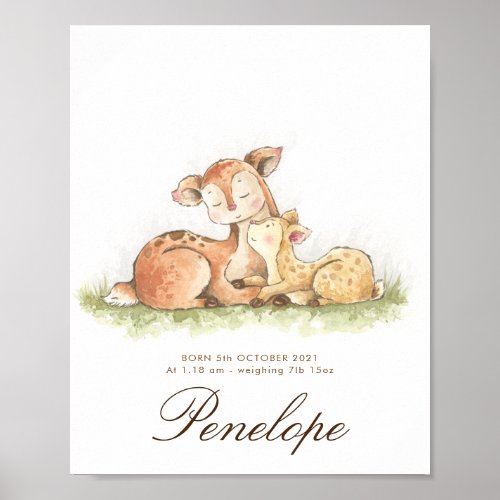 Woodland Forest baby name sign nursery art