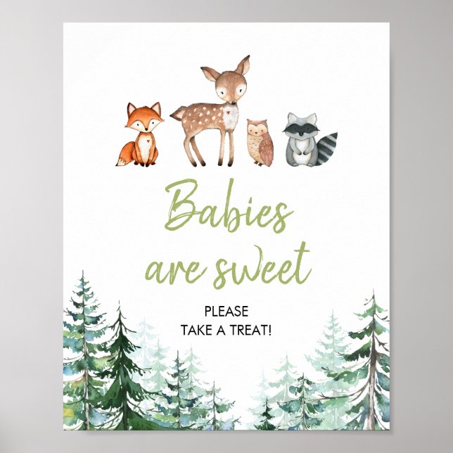 Woodland Forest Baby Shower Babies are Sweet Poster (Front)